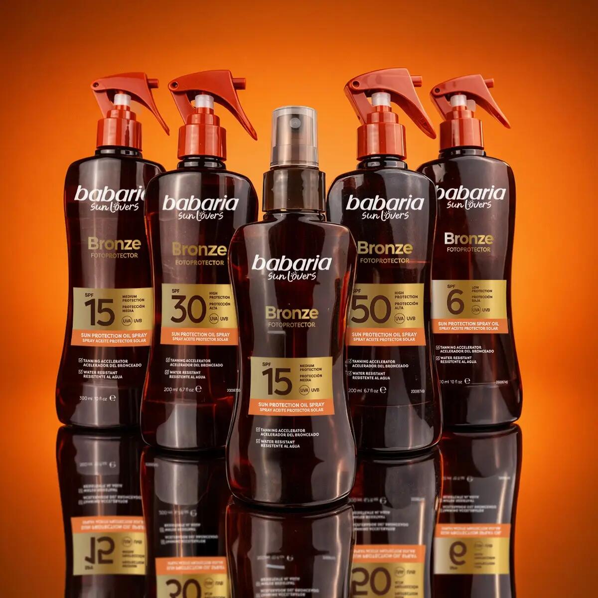BABARIA Bronceador bronze Cuerpo con Protector Solar 50 en Spray Pack de 2 6/7