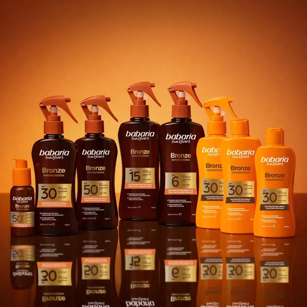 BABARIA Bronceador bronze Cuerpo con Protector Solar 50 en Spray Pack de 2 5/7