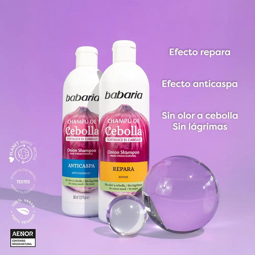 BABARIA Champu de Cebolla - Champu Anticaspa Pack de 3 3/6