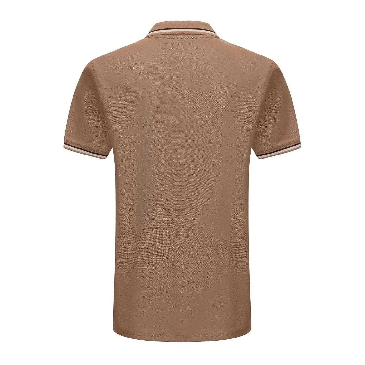 Polo Motif/style Rayure Contrastée Sur Bord Homme (Beige Foncé) 2/4