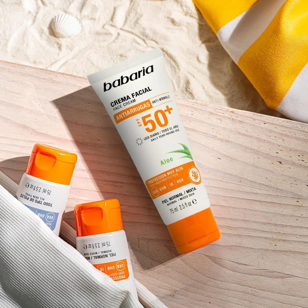 BABARIA  Protector Solar Facial 50 Antiarrugas + Protector Solar Hydra 50 Cuerpo 7/7