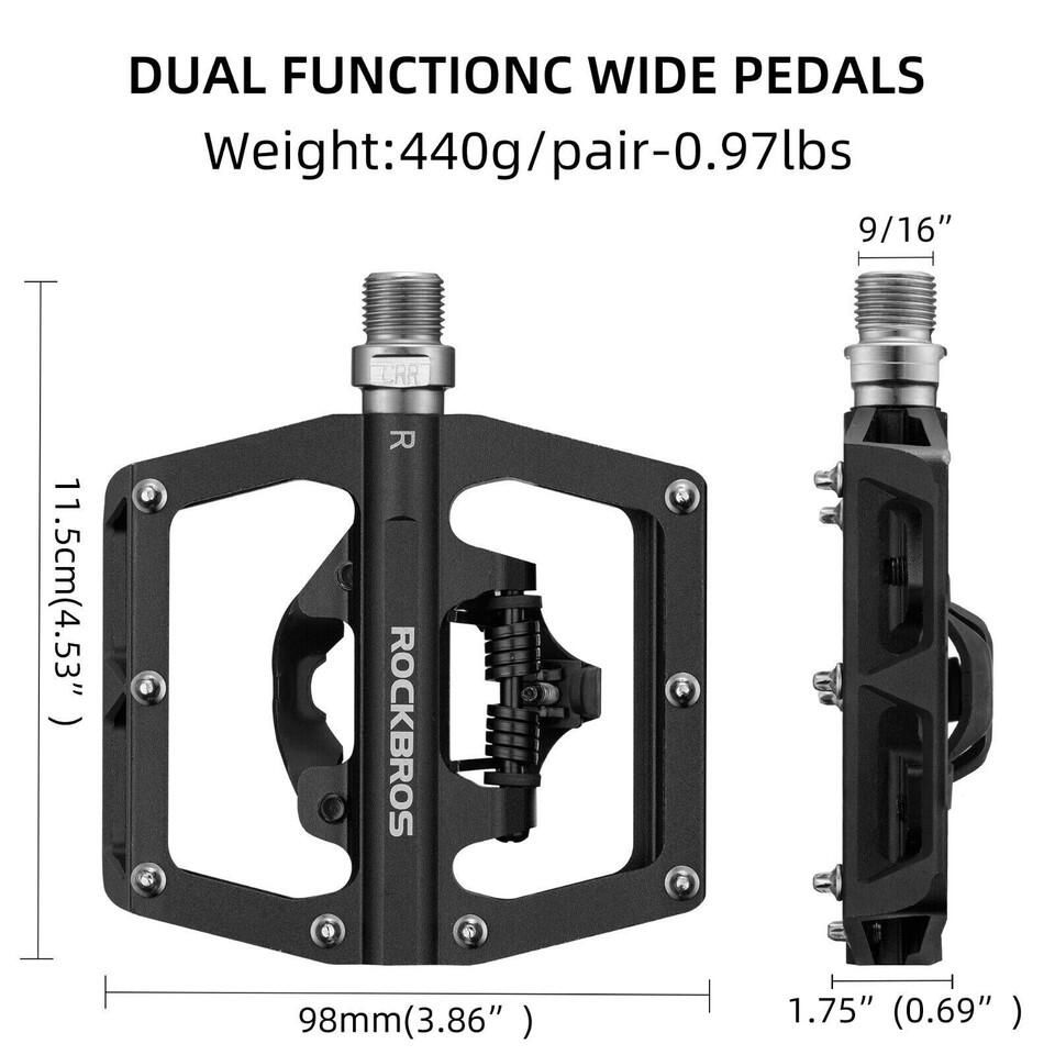 ROCKBROS Klickpedale Fahrradpedale  SPD Pedale Rutschfest 2/6