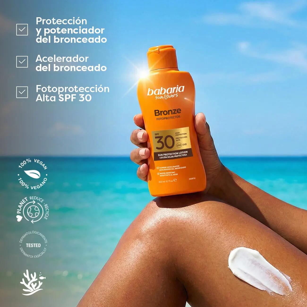 BABARIA  Protector Solar Facial 50 Antiarrugas + Protector Solar Bronze 30 3/7