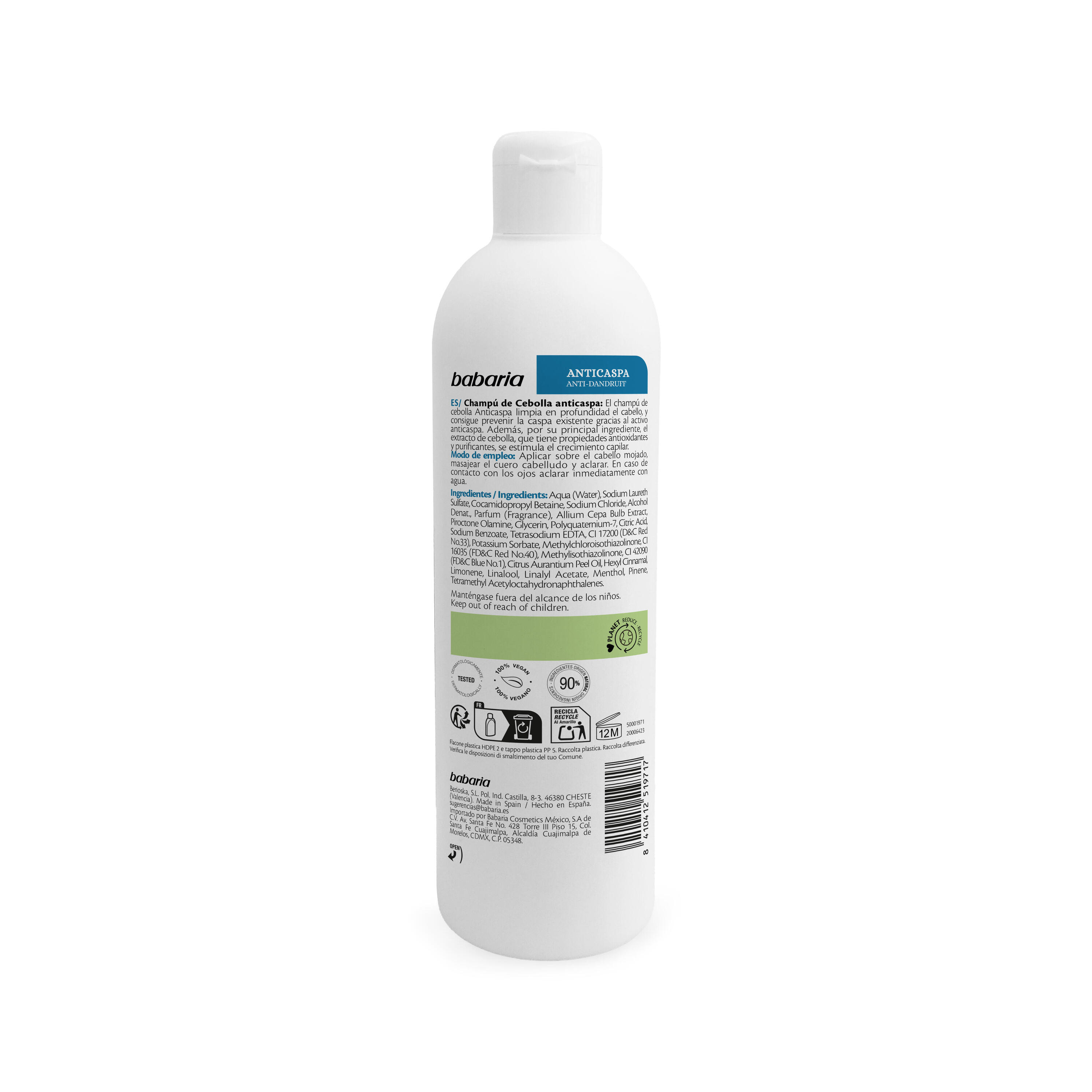 BABARIA Champú Cebolla Anticaída 380 ml 2/6