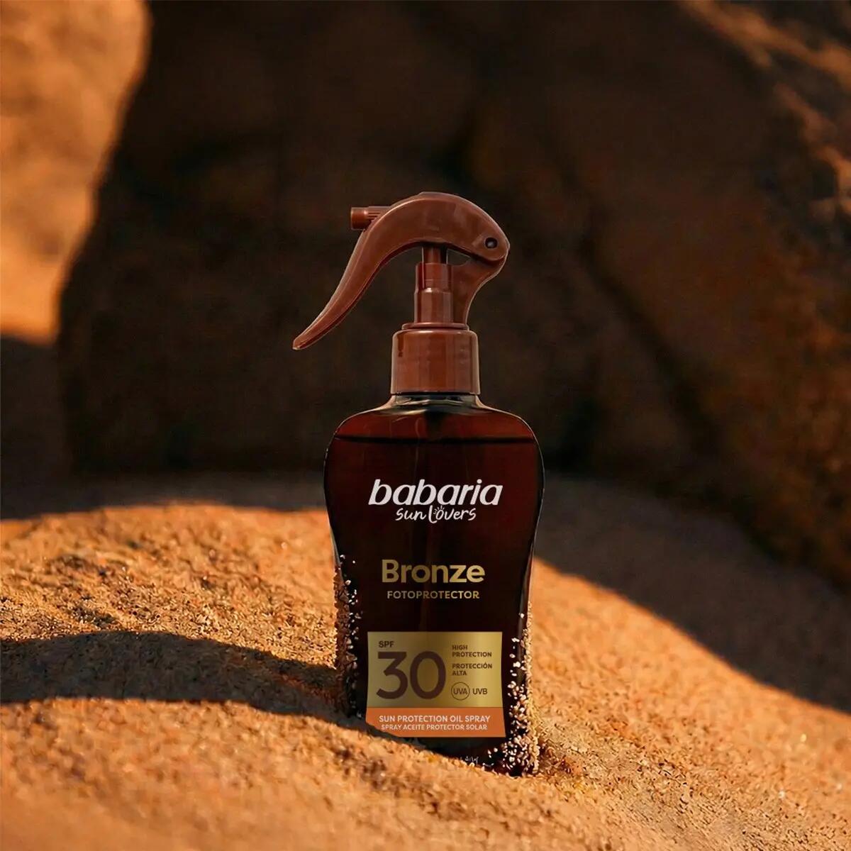 BABARIA Bronceador bronze Cuerpo con Protector Solar SPF30 en Spray Pack de 2 4/7