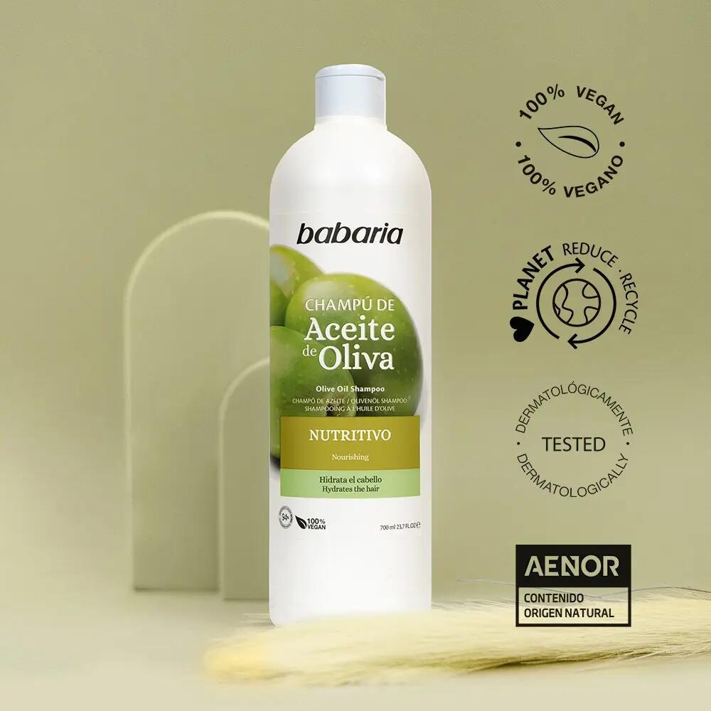 BABARIA Champú Hidratante y Mascarilla Pelo de Oliva 5/6