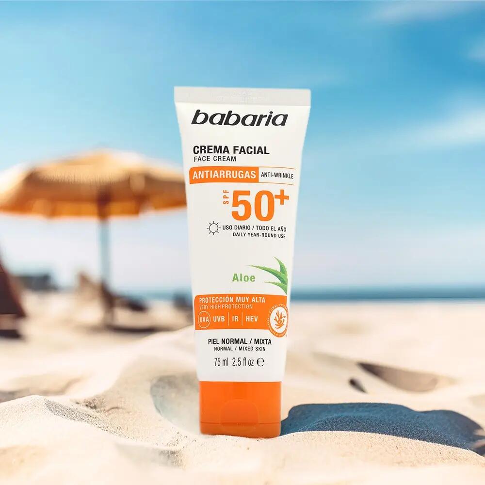 BABARIA  Protector Solar Facial 50 Antiarrugas + Protector Solar Hydra 50 Cuerpo 3/7
