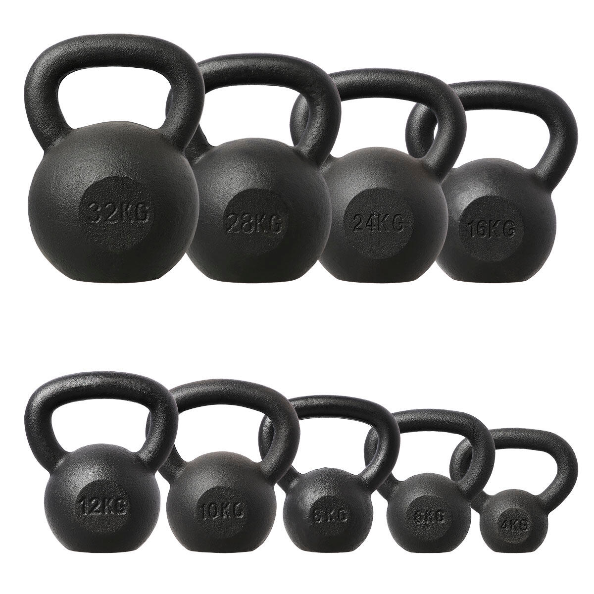 Litinový kettlebell HMS KZG10 10 kg, černý 3/7