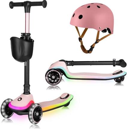 Mey RGB driewielige kinderstep, opvouwbaar en verstelbaar, met helm, 3+