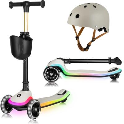 Mey rgb driewielige kinderstep, opvouwbaar en verstelbaar, met helm, 3+