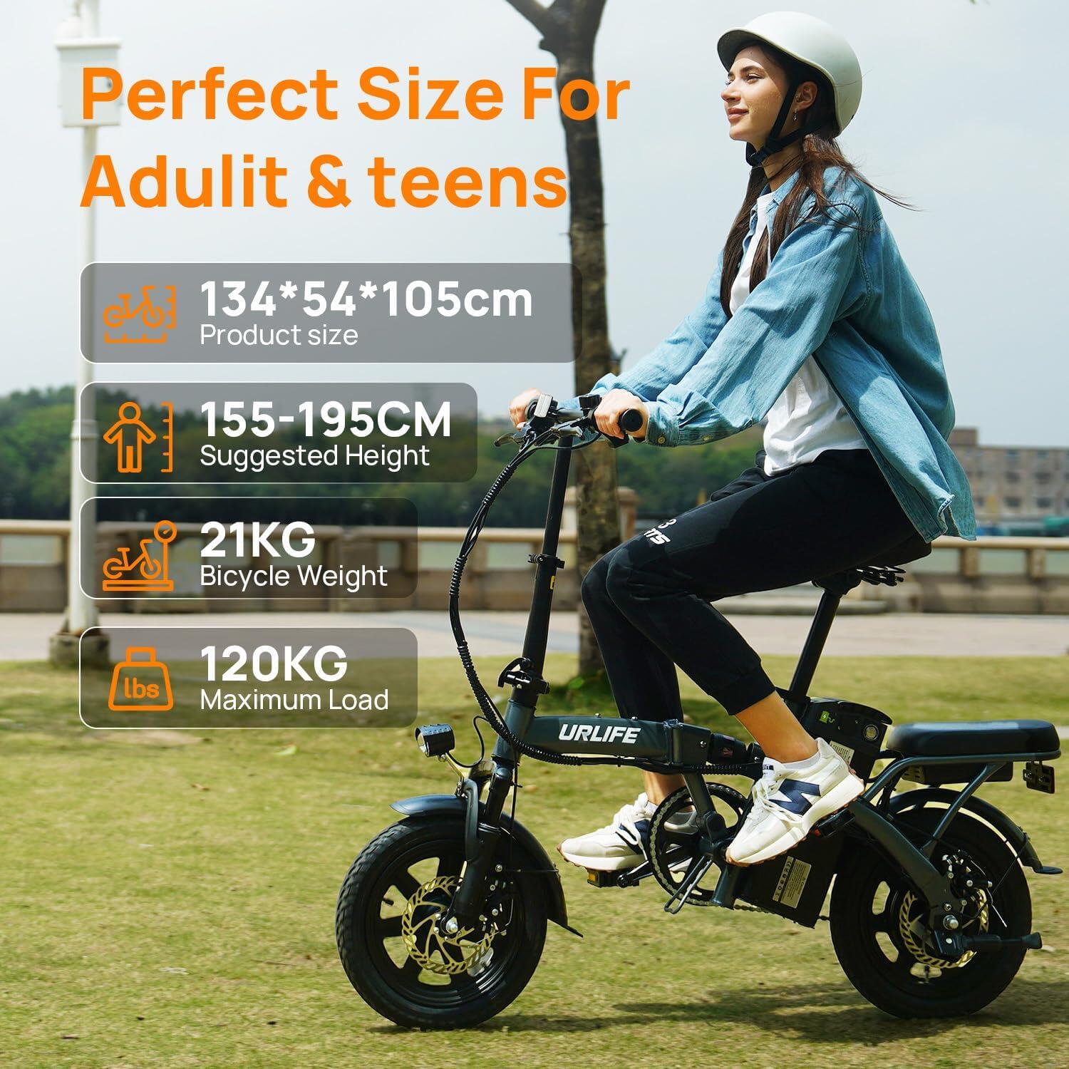 Bicicleta eléctrica para adultos URLIFE F1L Batería 48V 7.5AH 14/15