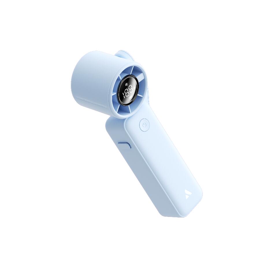 Draagbare handventilator - compact, 5 snelheden, 3500 mAh - blauw 4/5