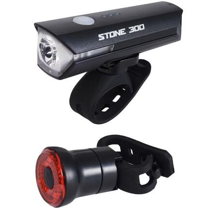 Zestaw lampek rowerowych Profex Super Vision LED przód + tył USB