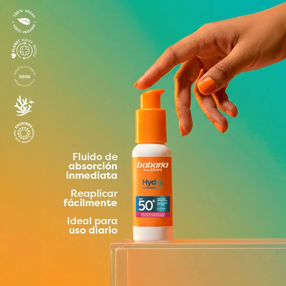 BABARIA Fluido Protector Solar Facial 50 + Bruma Corporal Protector Solar SFP 50 5/7