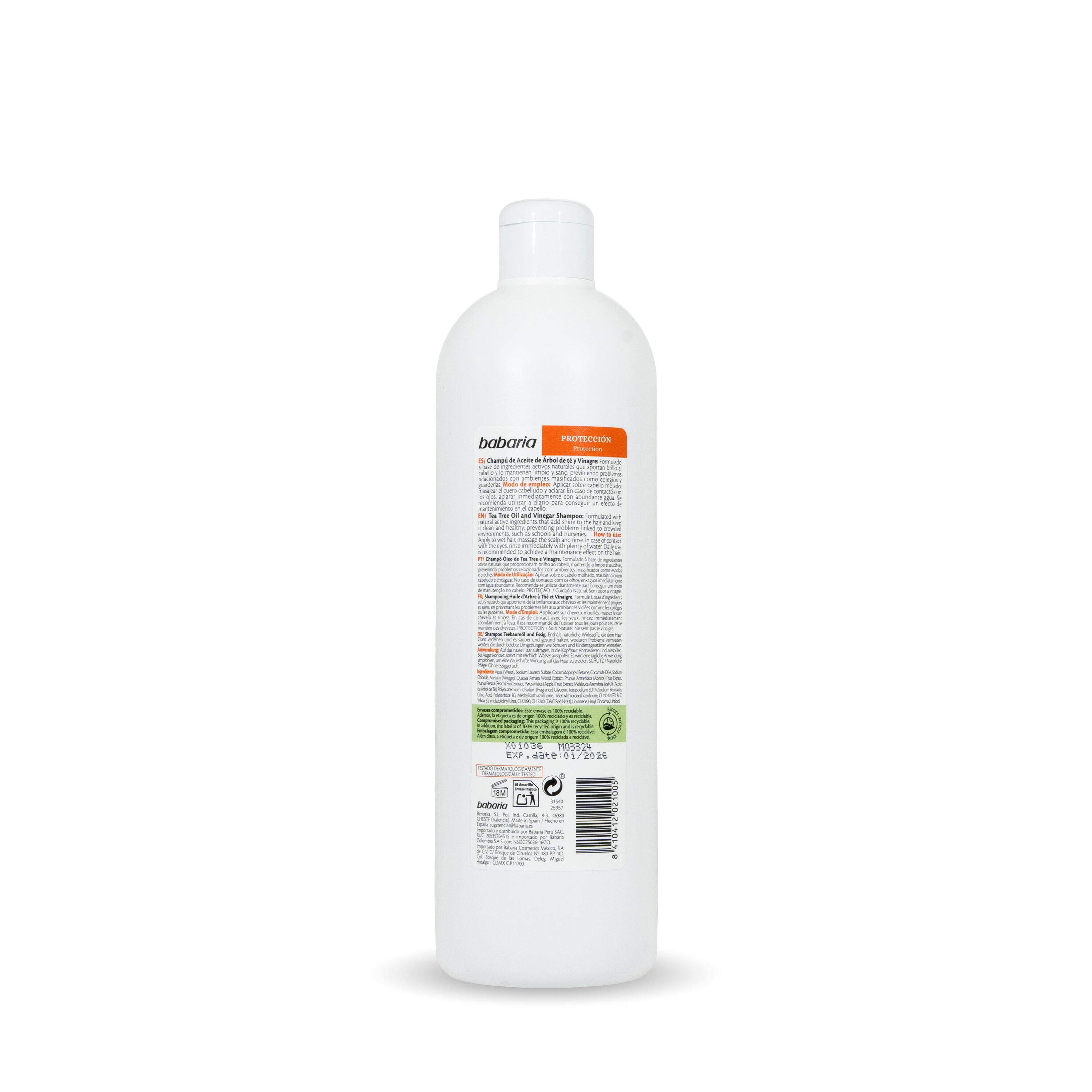 BABARIA Champú aceite de árbol de té 700 ml 2/6