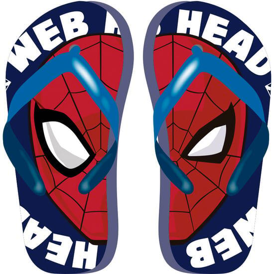 Spider-Man-Helden-Kinder-Sommer-Flip-Flops mit blauem und rotem Riemen 3/3