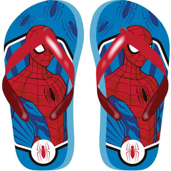 Spider-Man-Helden-Kinder-Sommer-Flip-Flops mit blauem und rotem Riemen 2/3