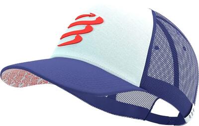 Compressport trucker-pet blauw/wit/rood