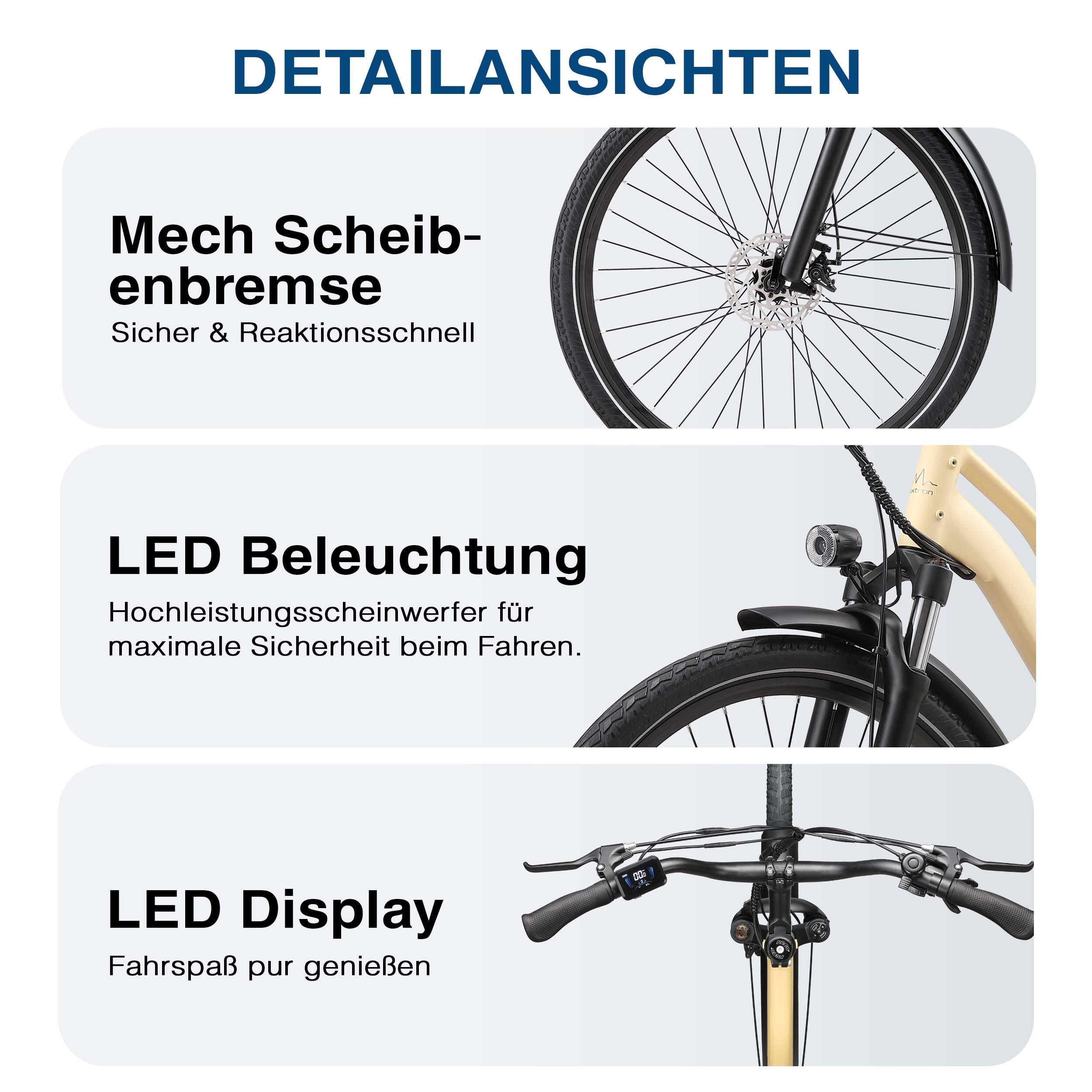 Bicicleta elétrica urbana Maxtron Urban7 com caixa de 7 velocidades. 5/7