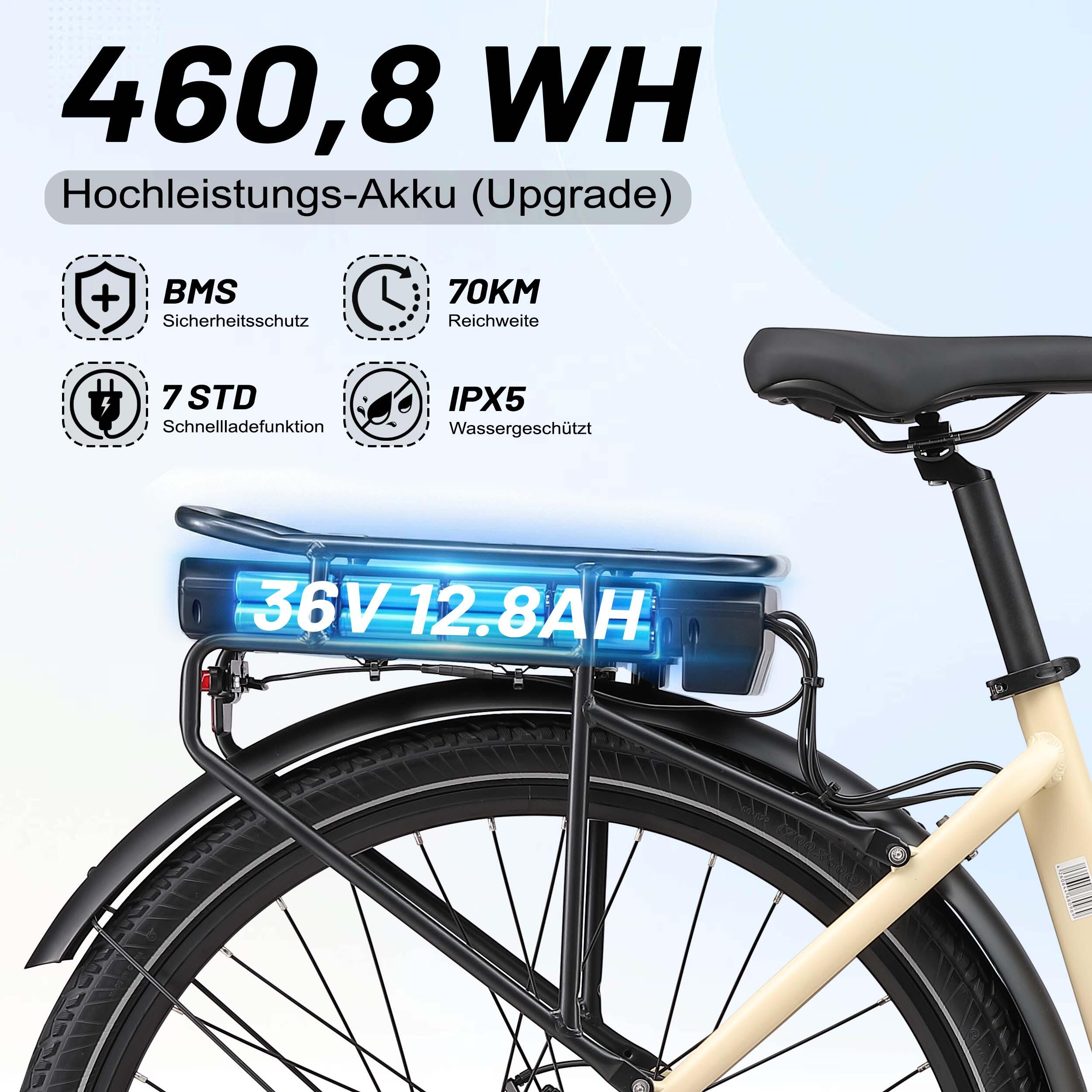 Bicicleta elétrica urbana Maxtron Urban7 com caixa de 7 velocidades. 4/7
