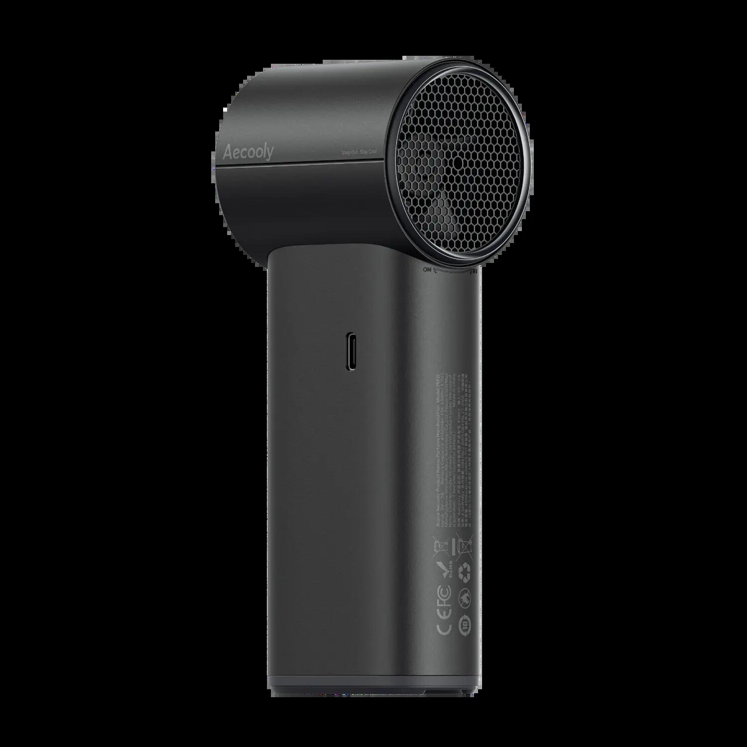 Tragbarer ventilator, 5 geschwindigkeiten, 4500 mAh - schwarz 2/2