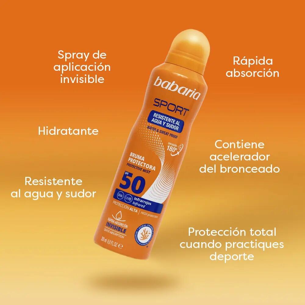 BABARIA Protector Solar Corporal SPF 50 + Bruma Sport 75 ml 3/7