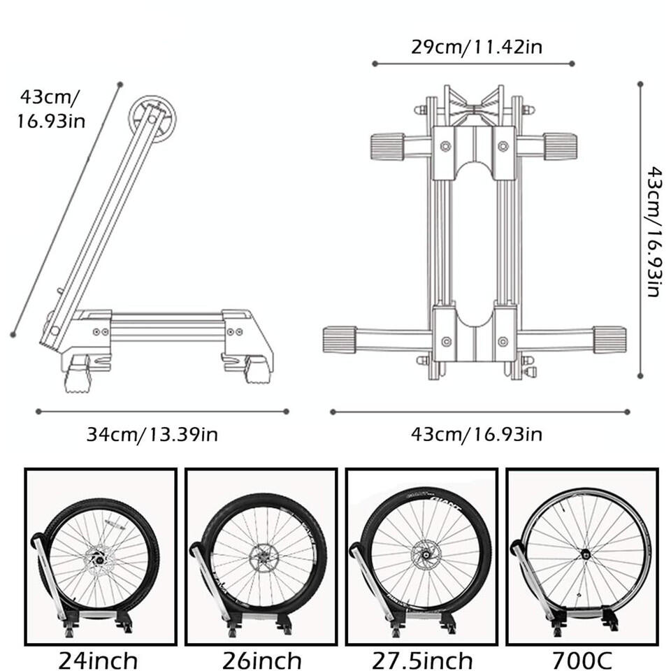 ROCKBROS Fahrradhalter Faltbar AluHinterradständer Parkständer 7/7