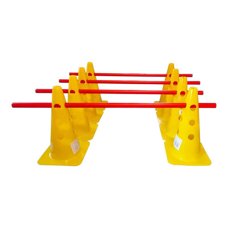 Gardulet antrenament Sportech – set 8 conuri 38 cm + 4 bastoane 100 cm