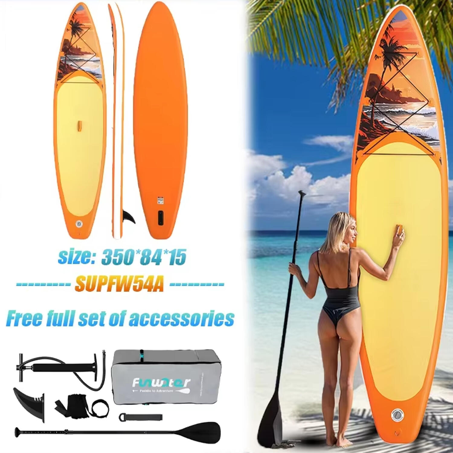 SUP Board Wide Stable Max 180kg 350x83x15cm SUPFW54A 4/7