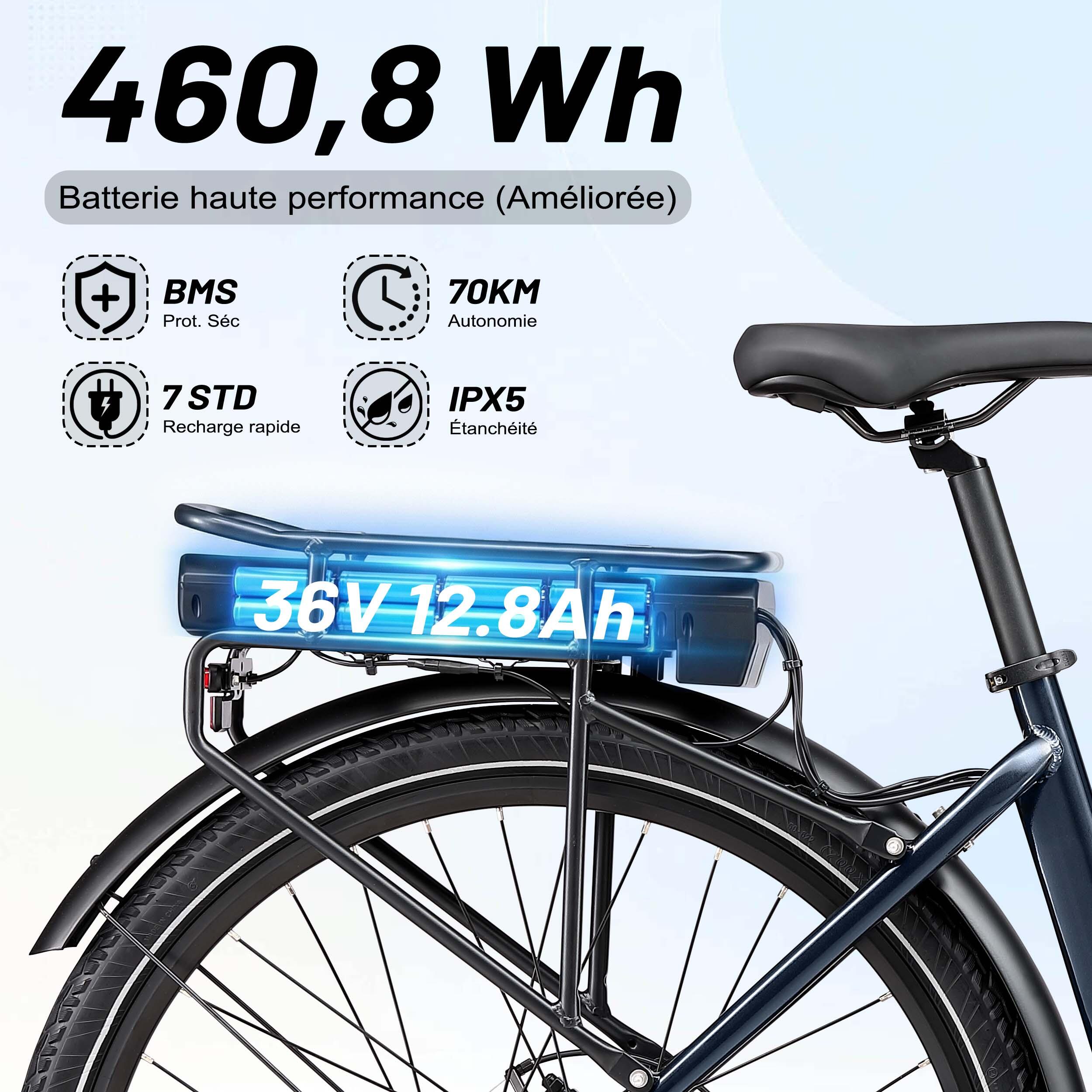 Bicicleta elétrica urbana Maxtron Urban7 com caixa de 7 velocidades. 4/7