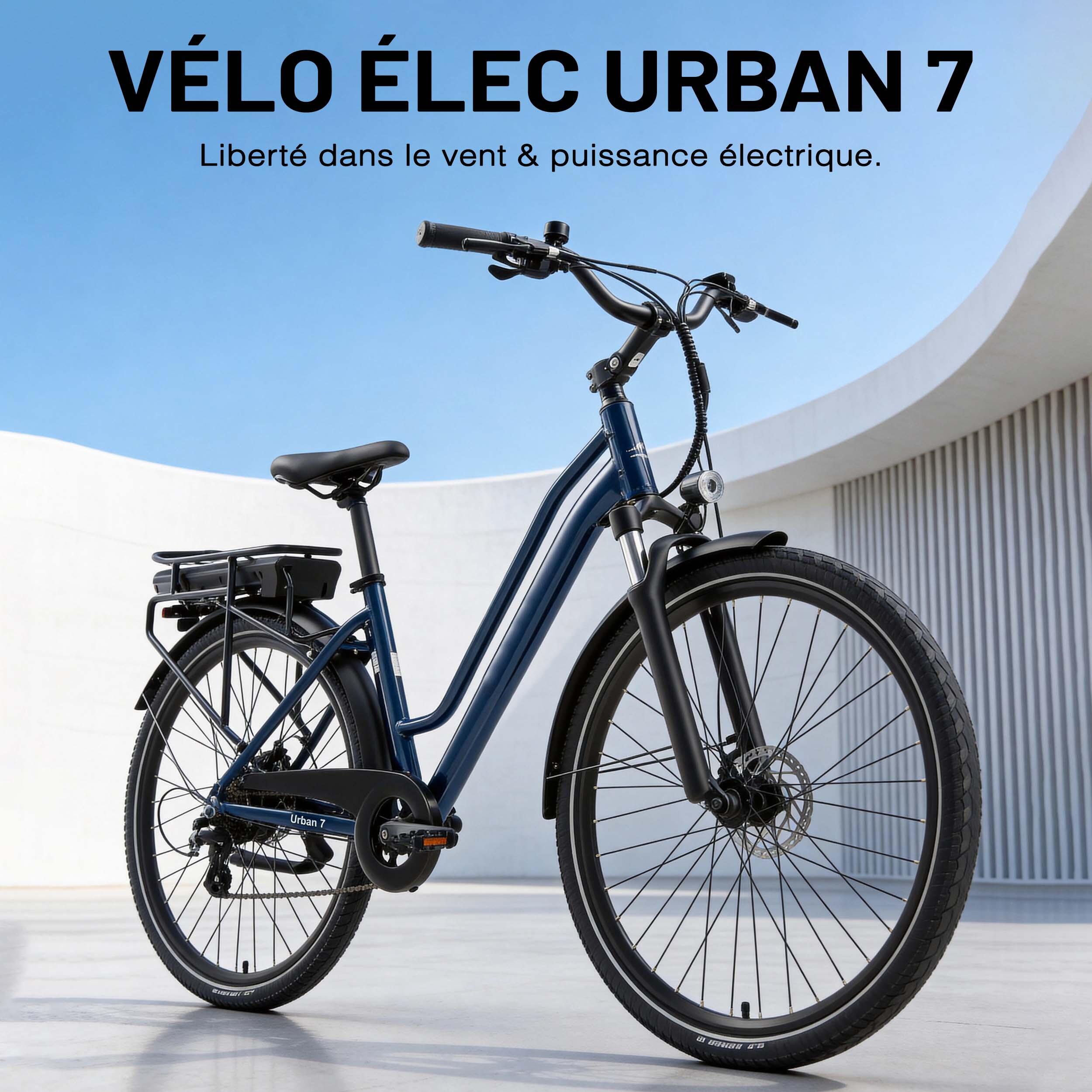 Bicicleta elétrica urbana Maxtron Urban7 com caixa de 7 velocidades. 2/7