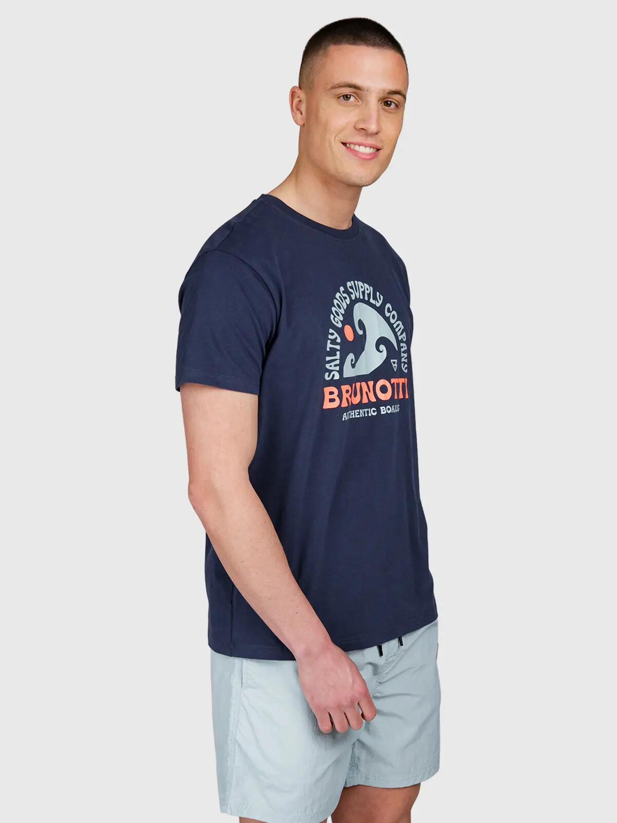 Leeway Homme T-shirt Mode Coupe régulière Col rond Indigo Blue 5/6