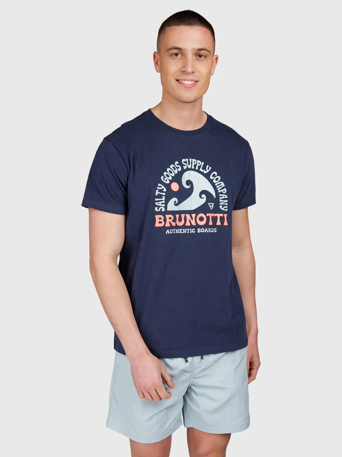 Leeway Homme T-shirt Mode Coupe régulière Col rond Indigo Blue 4/6