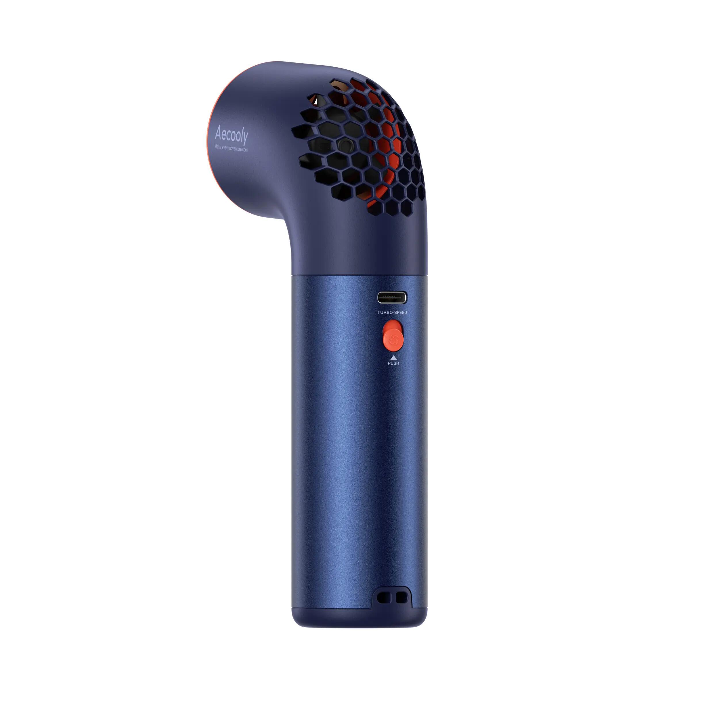 Handventilator - leistungsstark, kompakt - Aecooly Aero Ultra - blau-orange 3/4