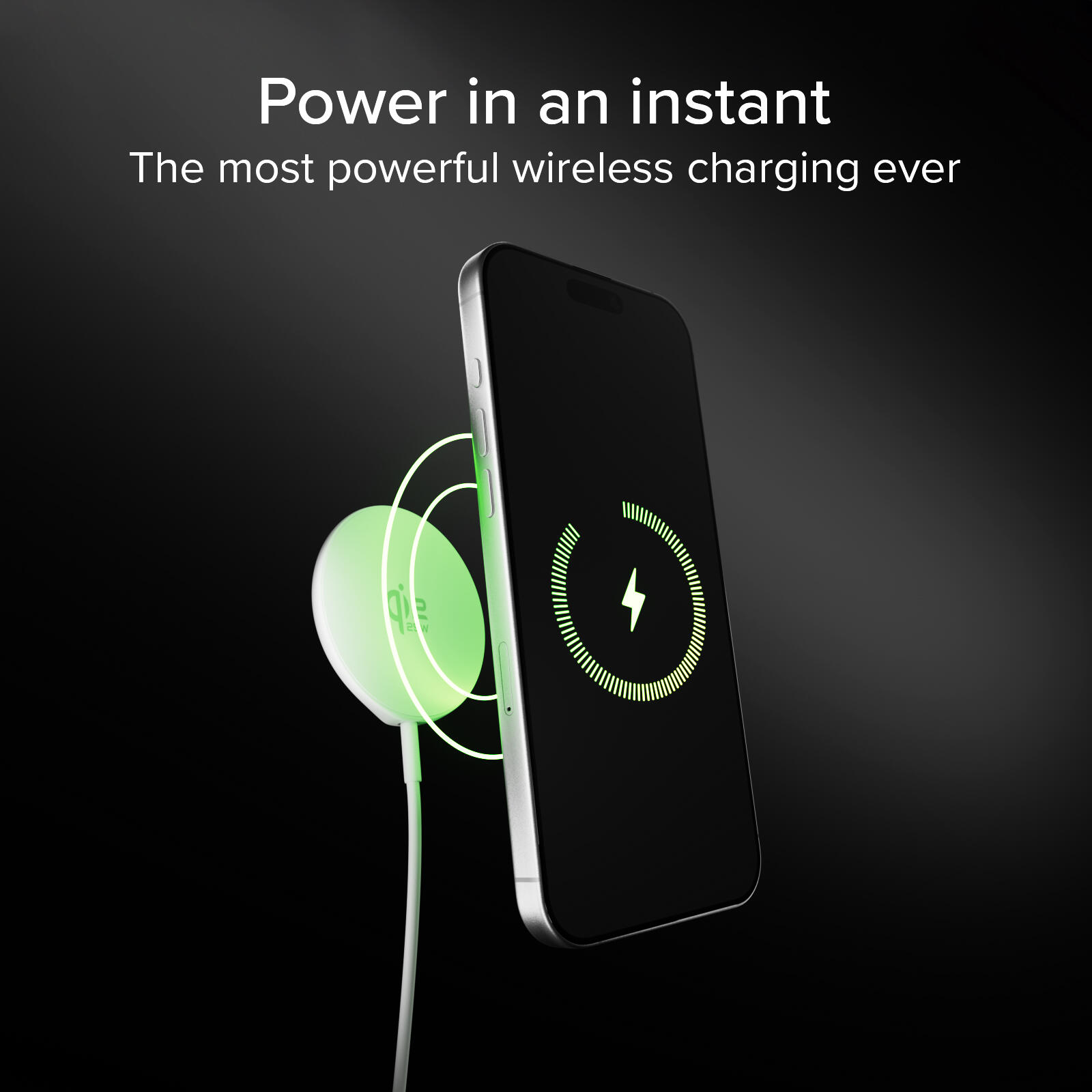Caricatore wireless magnetico Qi2.2 25W con cavo USB-C integrato 150 cm 5/7