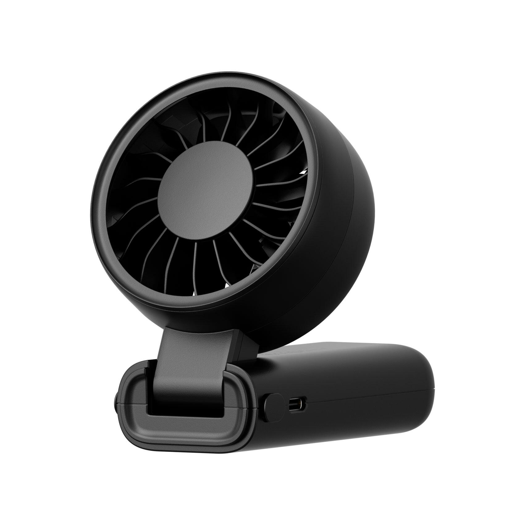 Opvouwbare handventilator - Persoonlijke koeling - 5 standen - Halo 04 - Zwart 2/2