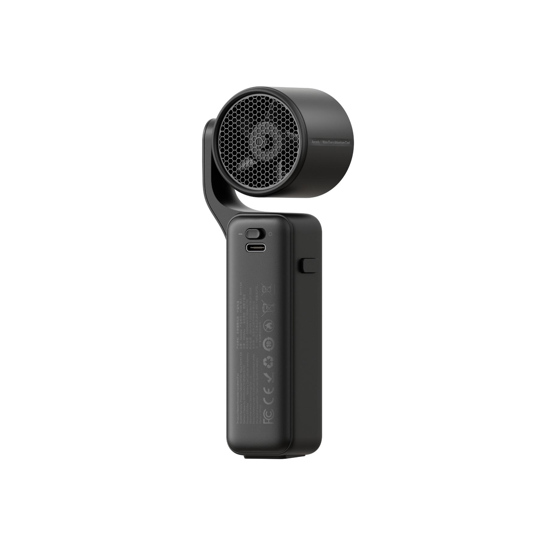 Kompakter Handventilator - 5 Stufen, 3500 mAh - schwarz 6/6