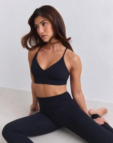 Femme Brassière Maintien Léger Coques Amovibles Dos à Bretelles Sense Noir