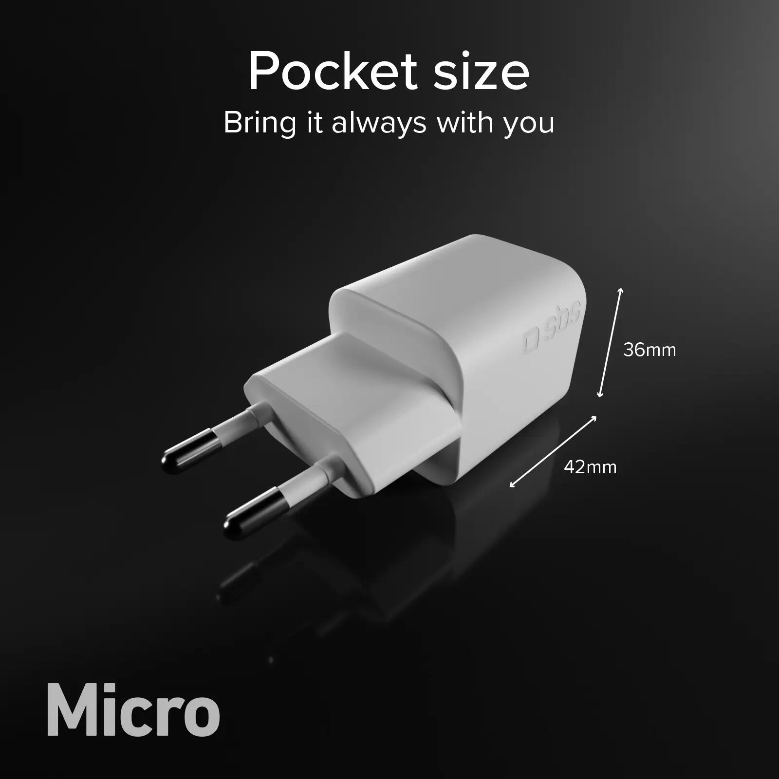 Kit avec mini chargeur secteur 100W GaN avec 2 ports USB-C + câble USB-C 1,5 m 6/7