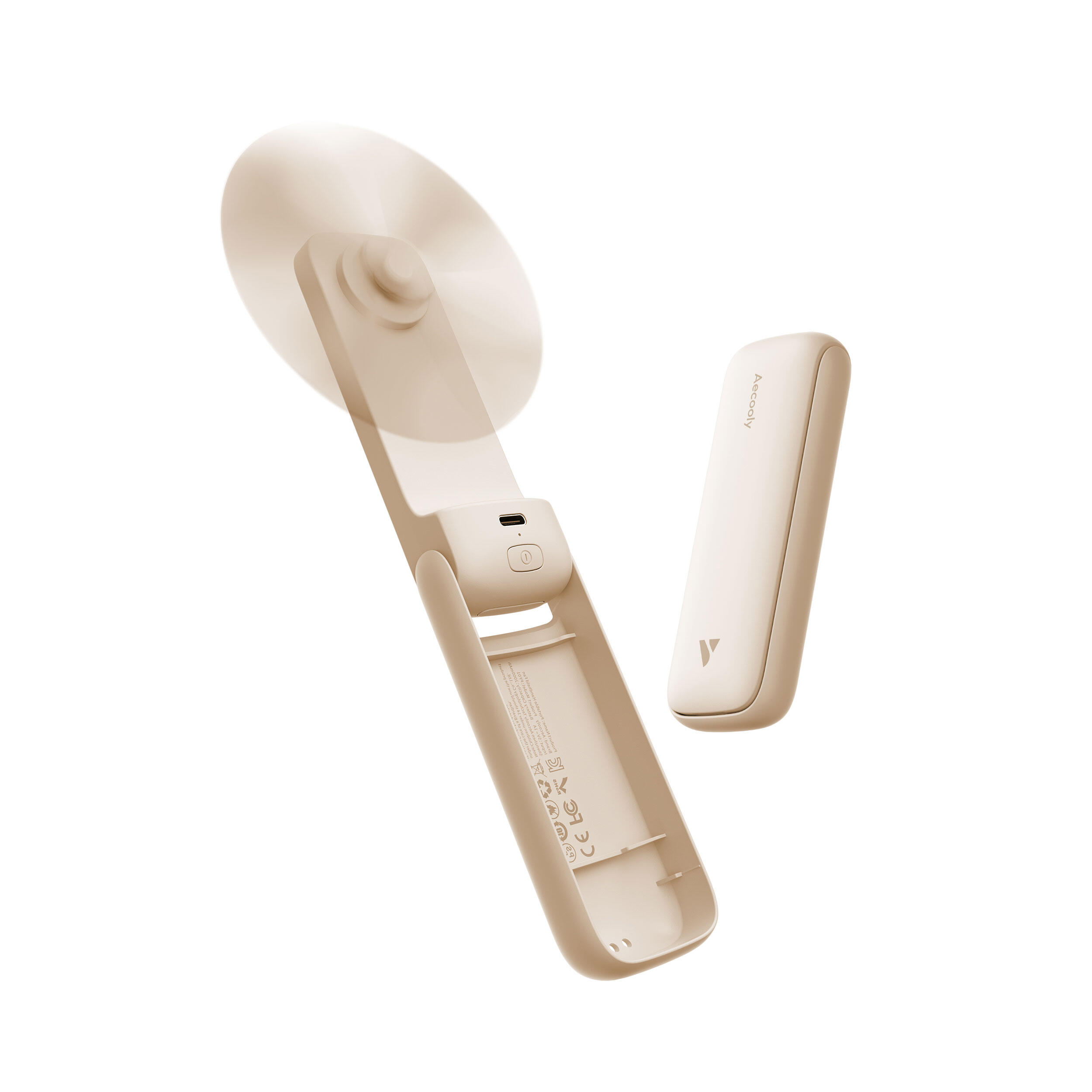 faltbarer handventilator - kompakt - pocket 01 - beige 3/7