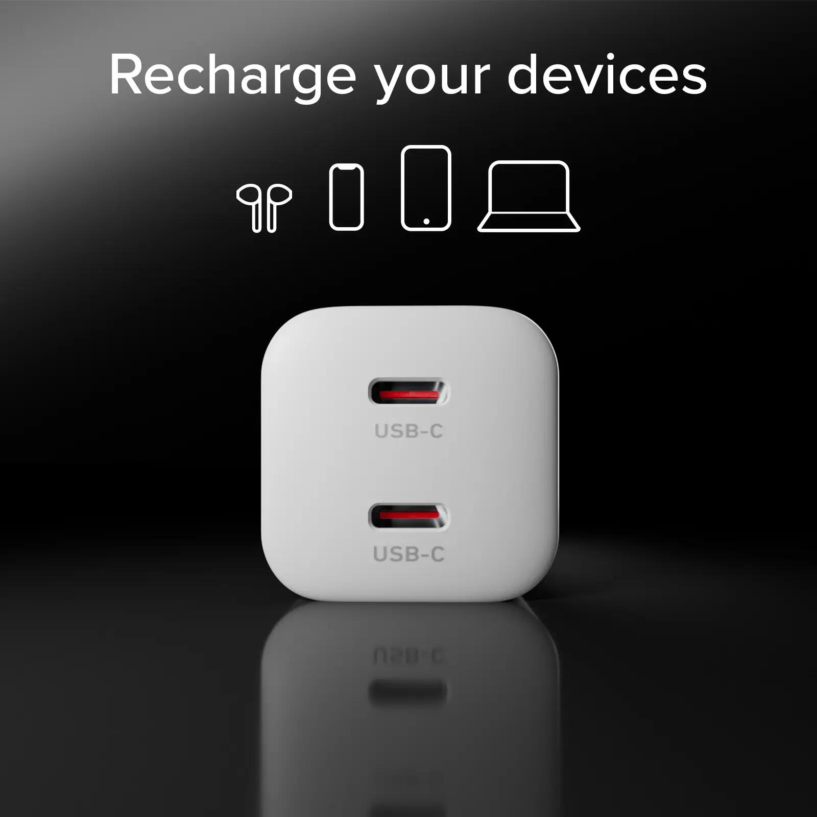 Kit avec mini chargeur secteur 100W GaN avec 2 ports USB-C + câble USB-C 1,5 m 3/7