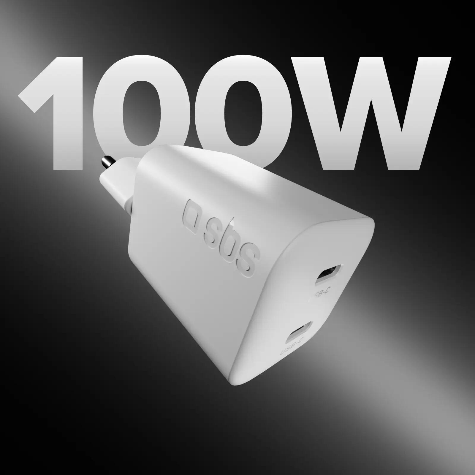 Kit avec mini chargeur secteur 100W GaN avec 2 ports USB-C + câble USB-C 1,5 m 2/7