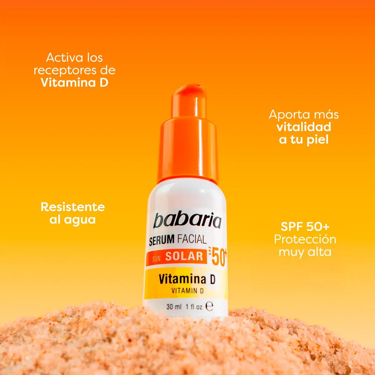 BABARIA Sérum facial + Spray solar SPF30 con Vitamina D 3/7