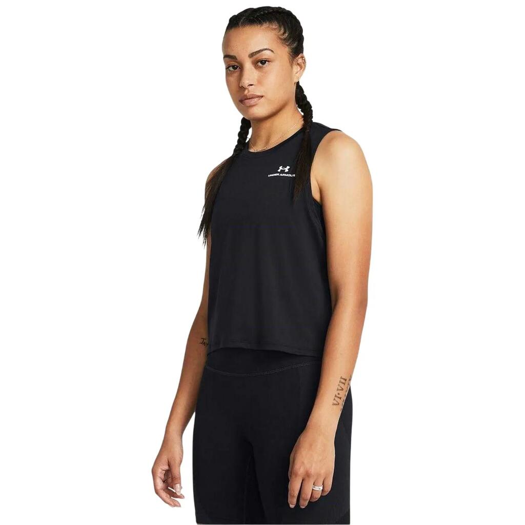 Womens/Ladies Vanish Cropped Tank Top (Black/White)