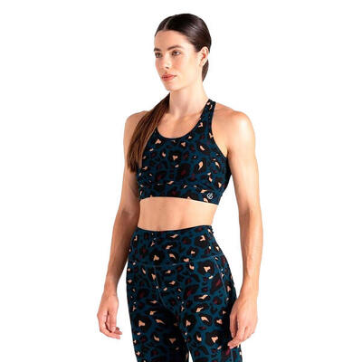 Dames swift ii sportbeha met dierenprint (zwart)
