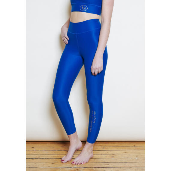 Legging yoga bleu recyclé taille haute gainant