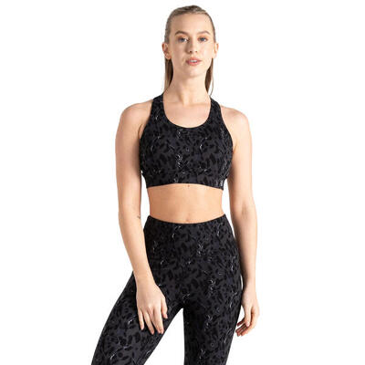 Dames swift ii sportbeha met dierenprint (zwart)