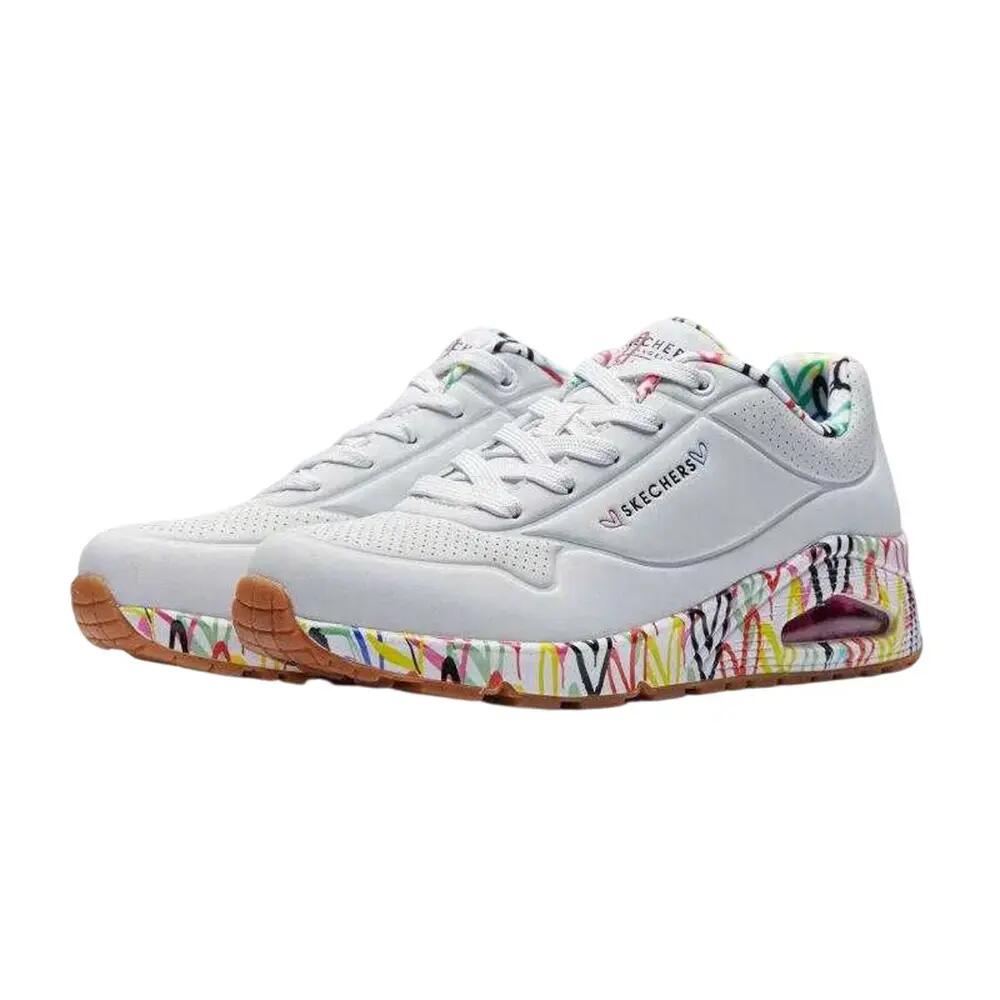 Womens/Ladies Uno Loving Love Trainers (White/Multicoloured)