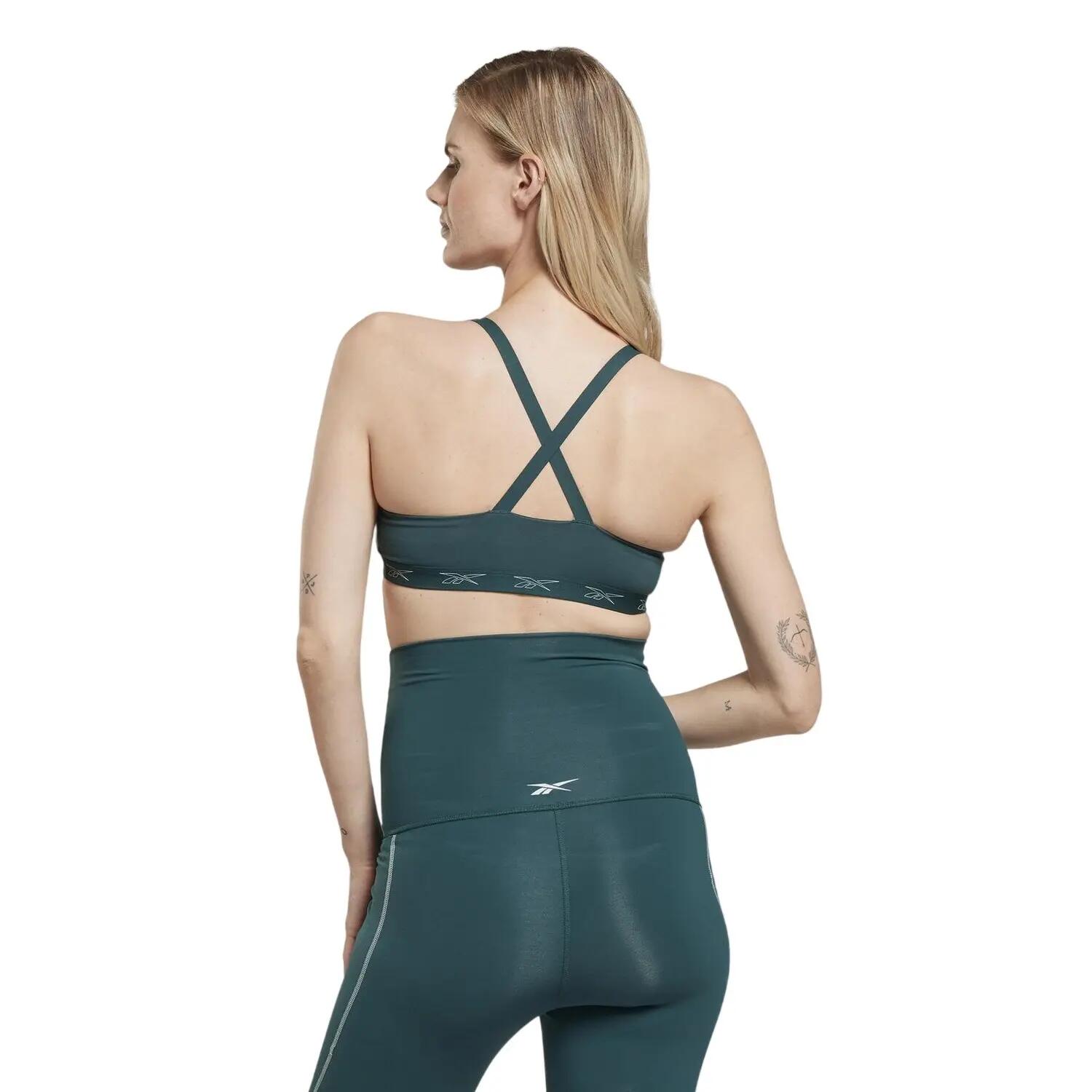 Reggiseno Sportivo Donna Reebok Verde Foresta 3/5