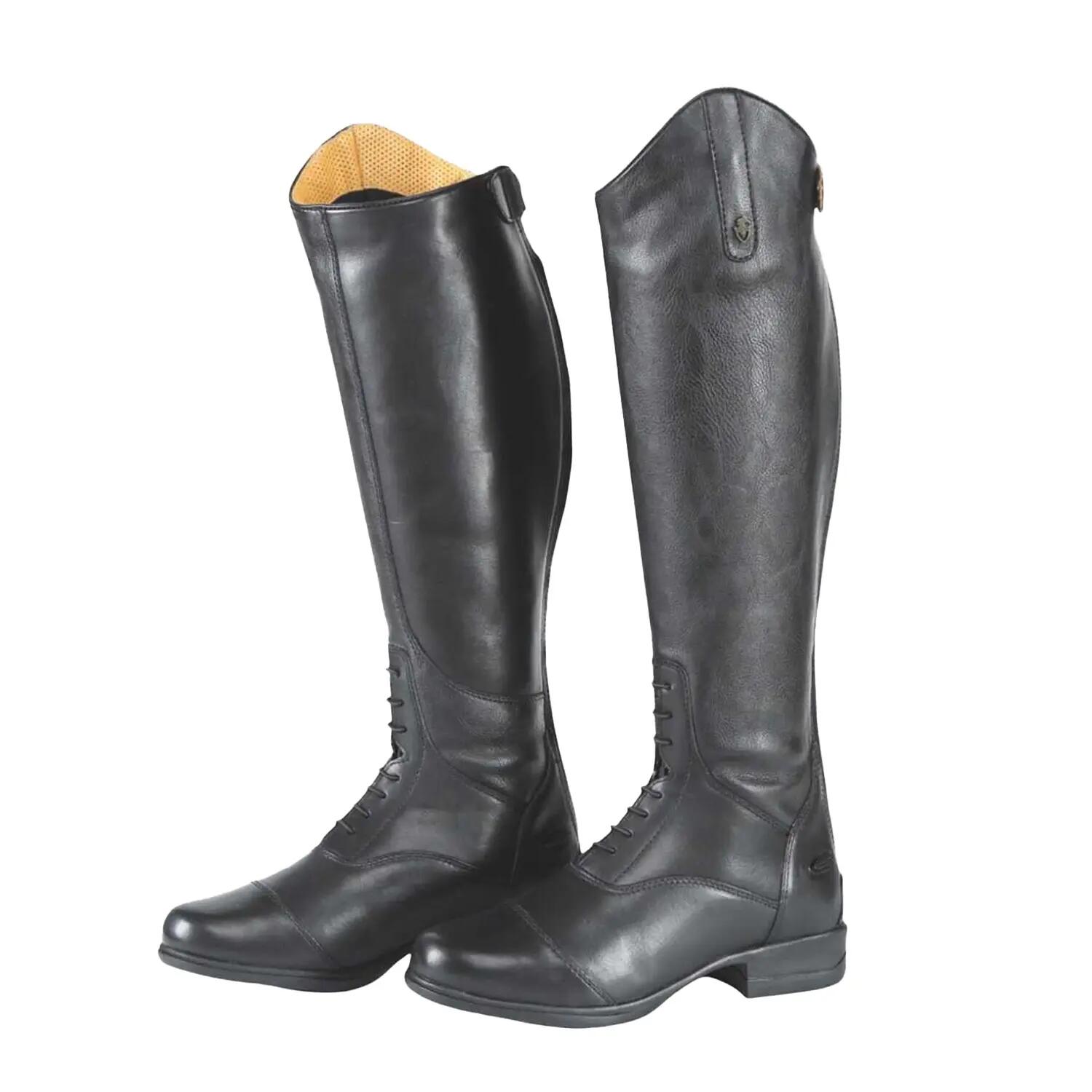 Womens/Ladies Gianna Leather Long Riding Boots (Black) 3/3
